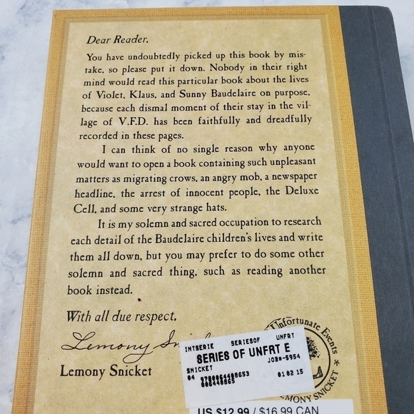 Lemony Snicket The Vile Village‎ #7 Hardback Book Series of Unfortunate Events - Picture 4 of 5